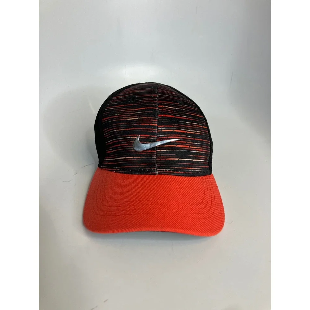 Nike Snapback Hat Kids 4-7 Red Black Striped‎ Mesh Excellent Athletic Cap